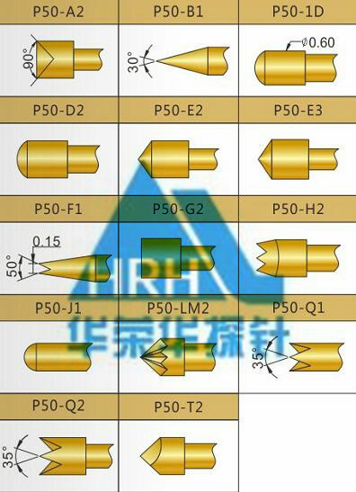 p50測(cè)試探針頭型、50min測(cè)試探針頭型、測(cè)試探針規(guī)格