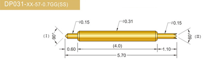 031雙頭探針、BGA雙頭測試針、雙向彈簧探針、帶彈簧雙頭針、雙頭針圖片